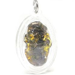 Leklai KAEW bicolore (giallo e viola scuro) e Ko Ti Pi incapsulato per pendente