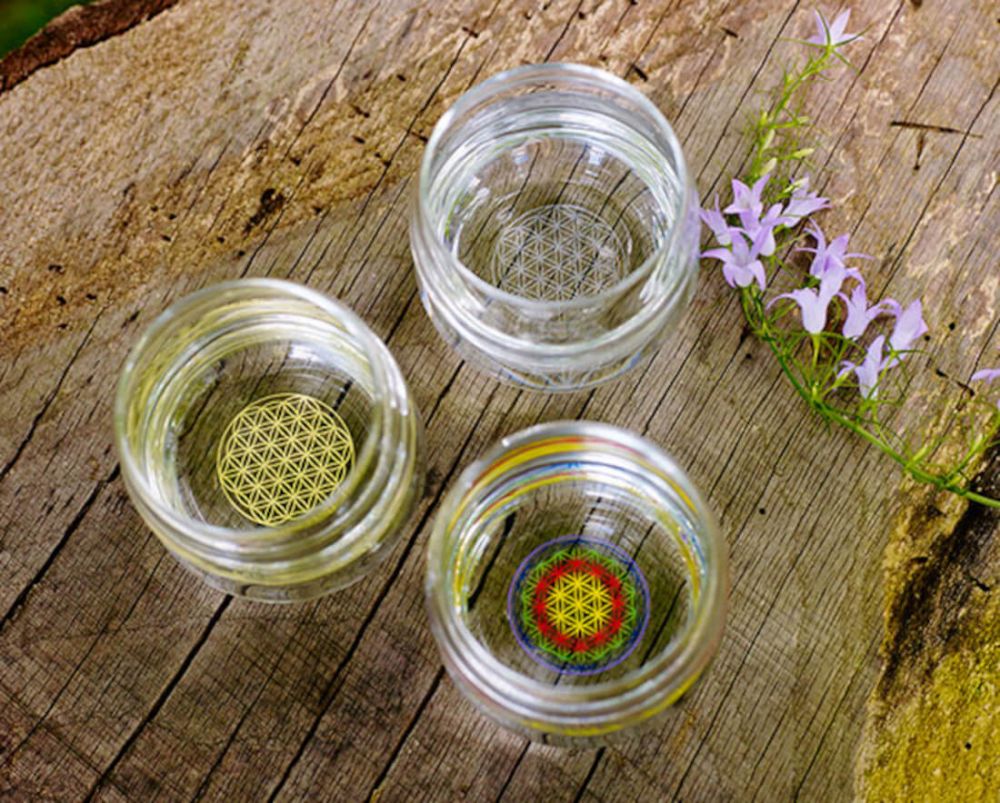 Bicchiere Mythos con fiore della vita White 0.25 L - Nature's Design