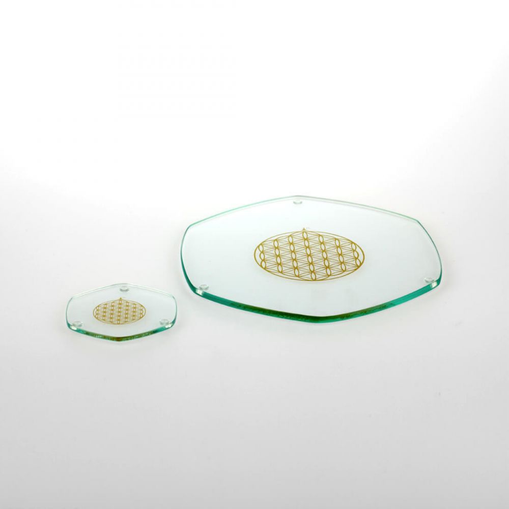 Energy Plate con fiore della vita in oro Nature's Design