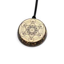Pendente VITEC in orgonite purpurea Cubo di Metatron - modello A