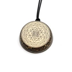 Pendente VITEC in orgonite purpurea Sri Yantra - modello A
