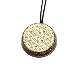 Pendente VITEC in orgonite purpurea Fiore della vita - modello A