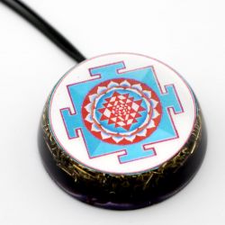 Pendente VITEC in orgonite purpurea Blu Yantra