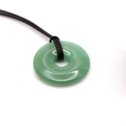 Disco Pi Avventurina verde diametro 30mm con cordino