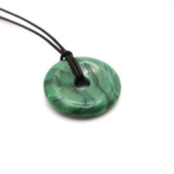 Disco Pi Giada verde d'Africa diametro 30mm con cordino