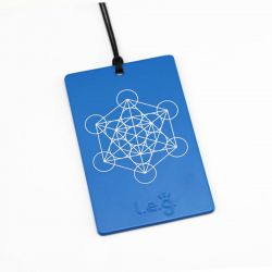 Piastra di Tesla LEG serie Geometry azzurra rettangolo 8,5x5,4cm Cubo di metatron - Made in Italy