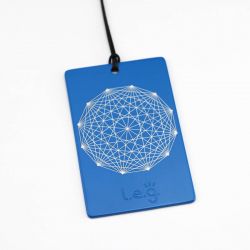 Piastra di Tesla LEG serie Geometry azzurra rettangolo 8,5x5,4cm Tesseratto - Made in Italy