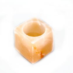 Portacandela di sale rosa himalayano con foro