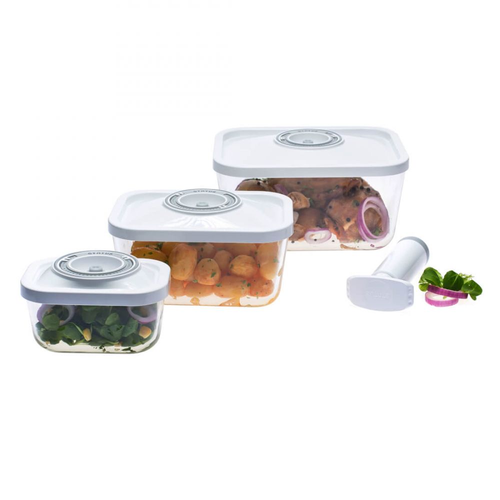 Set 4 contenitori sottovuoto con pompetta