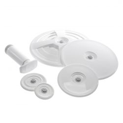 Set coperchi Status per sottovuoto 64mm, 82 mm, 130mm, 21 cm, 25,5 cm e pompetta
