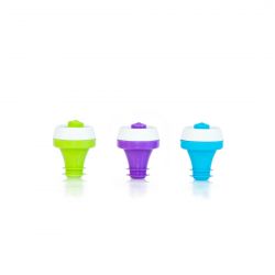 Tappi per sottovuoto Status per bottiglie 3 pezzi verde, viola e blu senza pompetta
