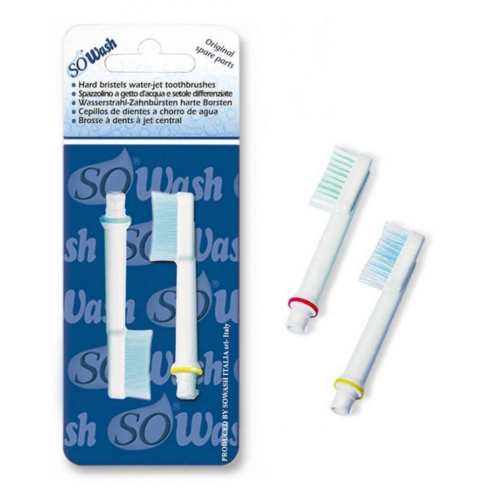 Testina spazzolino rettangolare SETOLE MEDIE per idrospazzolino - 2 pz in blister - SoWash