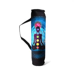 Yoga Borsa portatappeto 7 Chakra in cotone e tracolla non regolabile cm 66x26