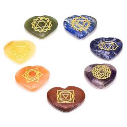 Set pietre con simboli 7 chakra