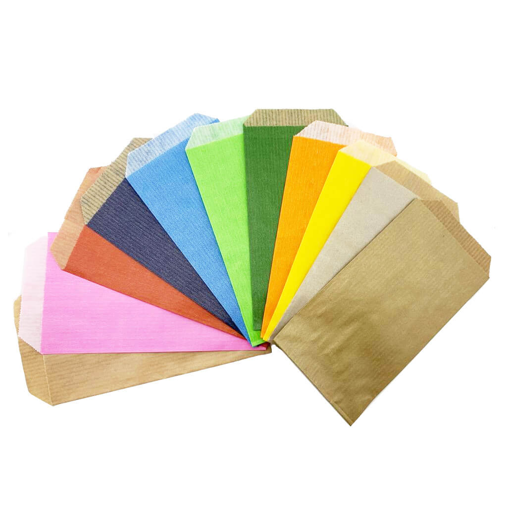 100 buste ARGENTO cm 7x14 carta kraft