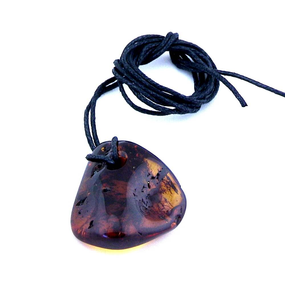 Pendente in Ambra Baltica GOCCIA colore marrone