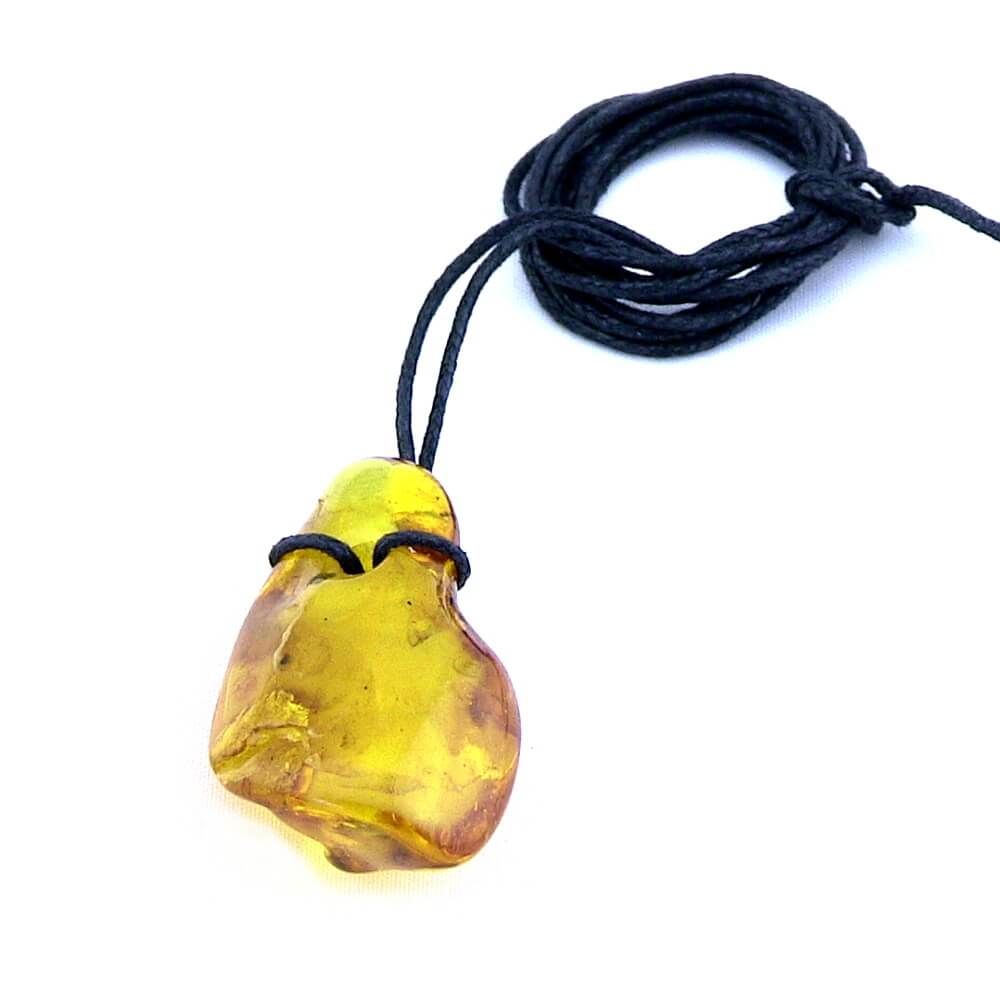 Pendente in Ambra Baltica GOCCIA colore miele