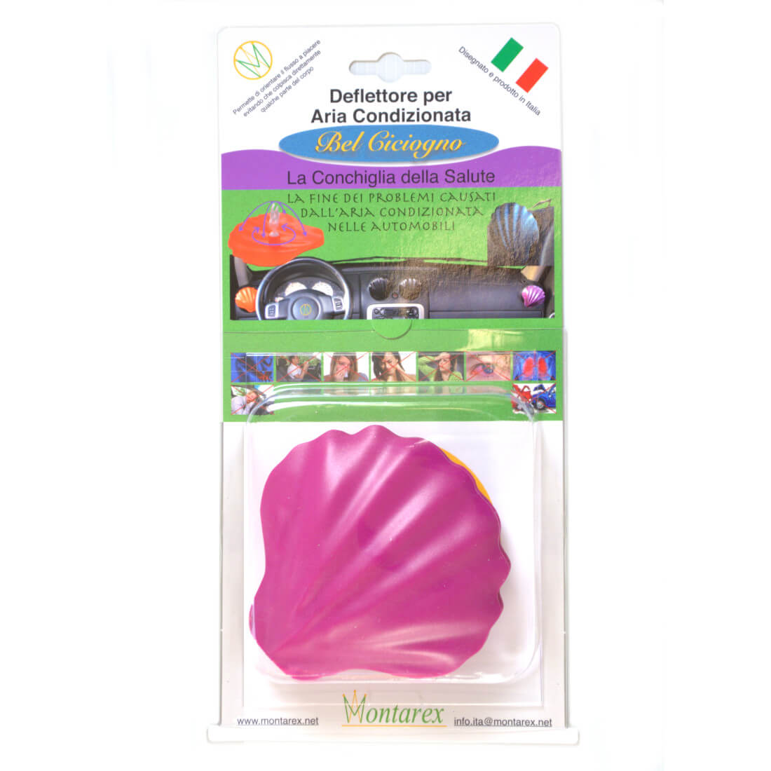 Conchiglia della salute climatizzante fucsia glitterato