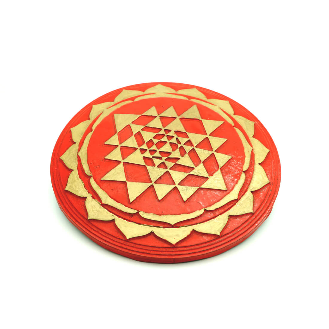 Mandala in orgonite Tripura Sundari ROSSO cm 16