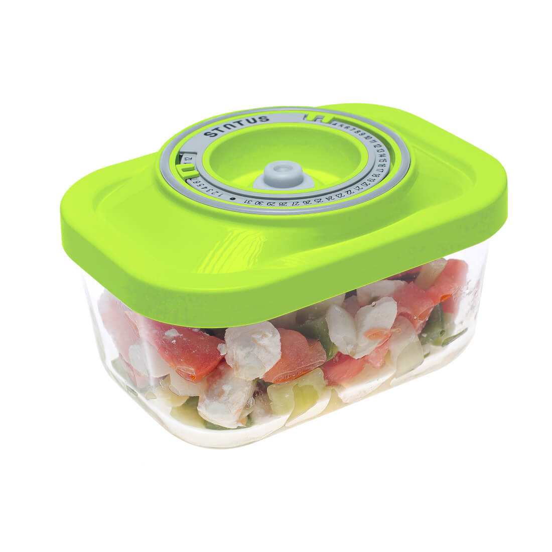 Contenitore sottovuoto per cibo 0,5 litri Status tappo verde