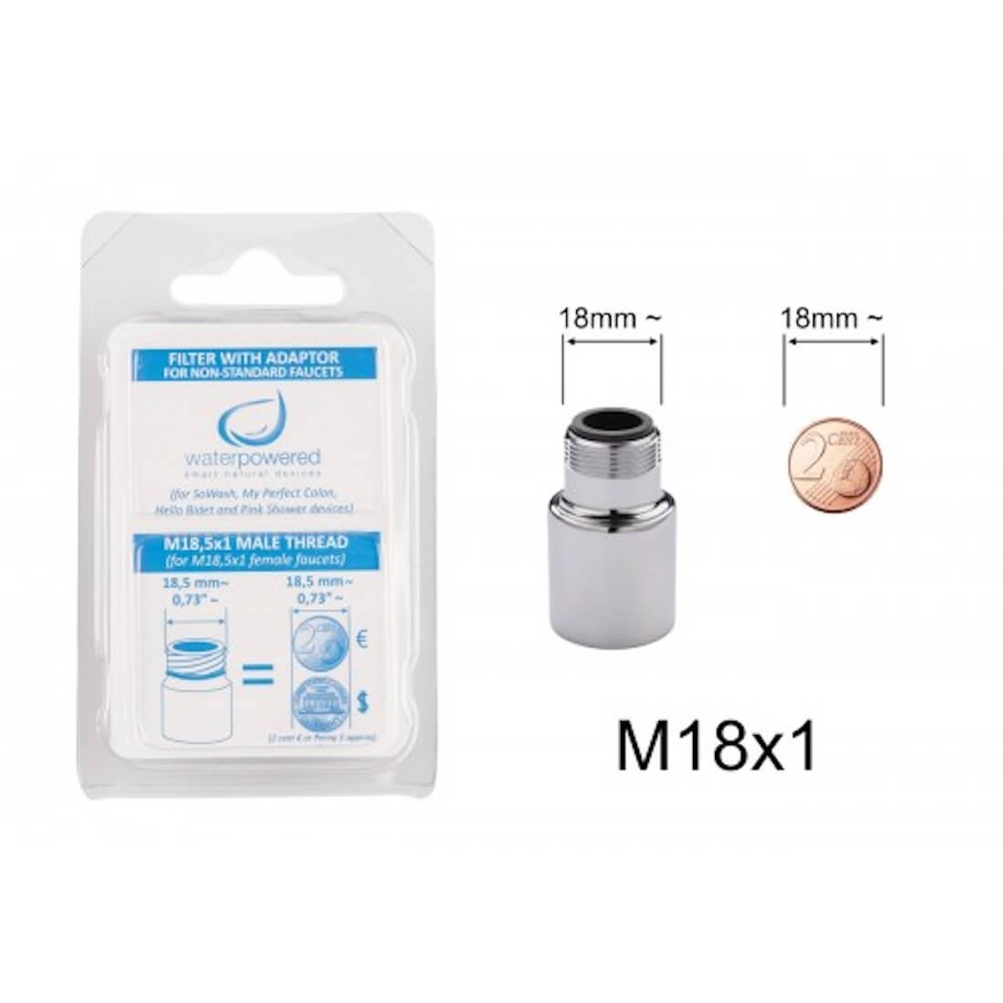 Filtro con adattatore non standard (accessorio) - Adattatore M18x1 per tutti i prodotti Waterpowered