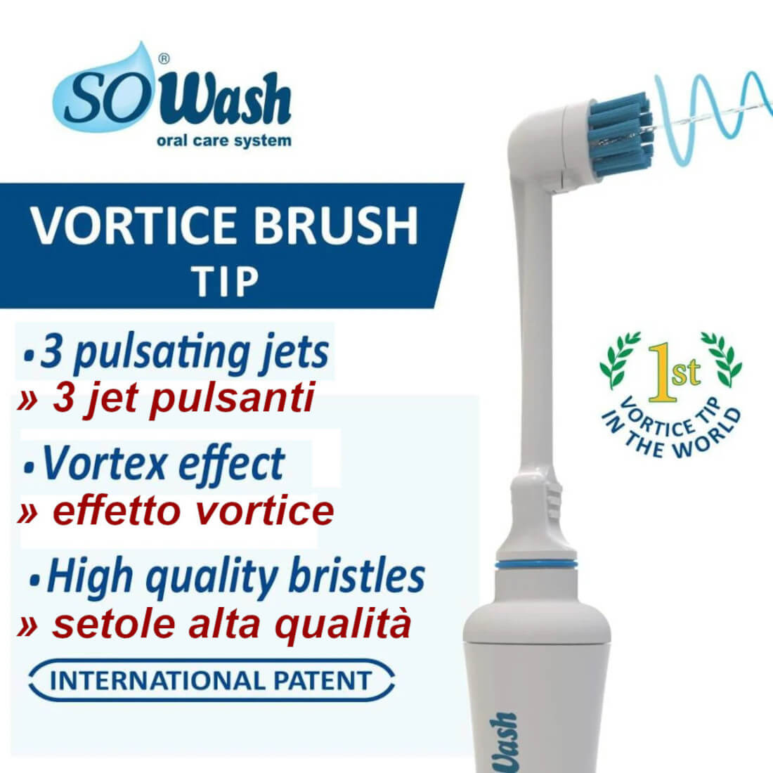 Testina spazzolino rotonda SETOLE DURE per idrospazzolino - 4 pz in blister - SoWash