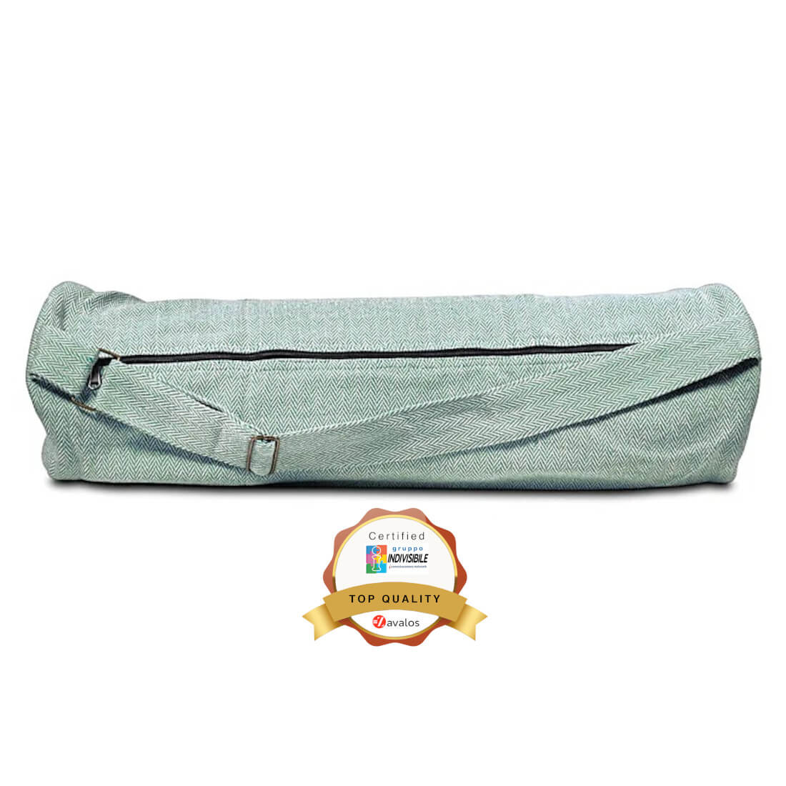 Yoga Borsa portatappeto in cotone verde ZIP cm 65x19