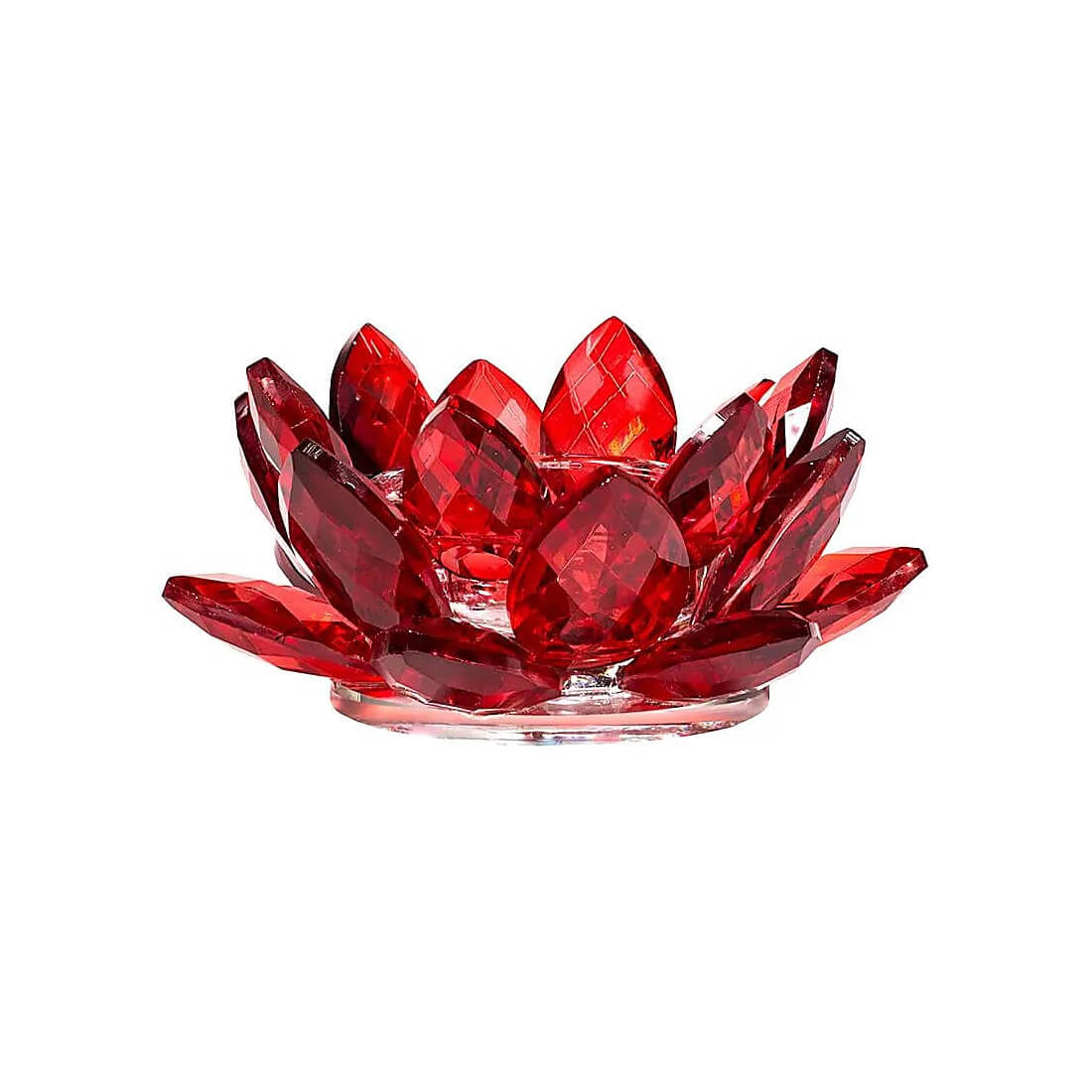 Portacandele Loto cristallo rosso cm 4.5x11